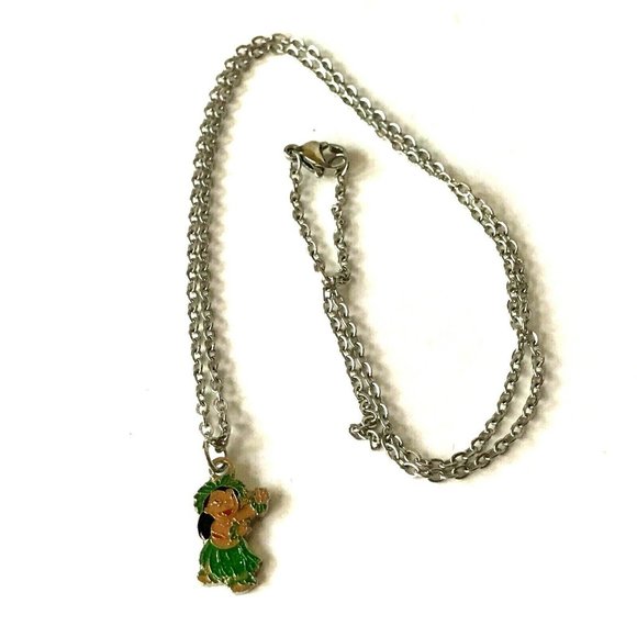 Vintage Disney Lilo & Stitch Necklace Charm Aulani Hawaii Ohana Disneyana 18" - Picture 6 of 10